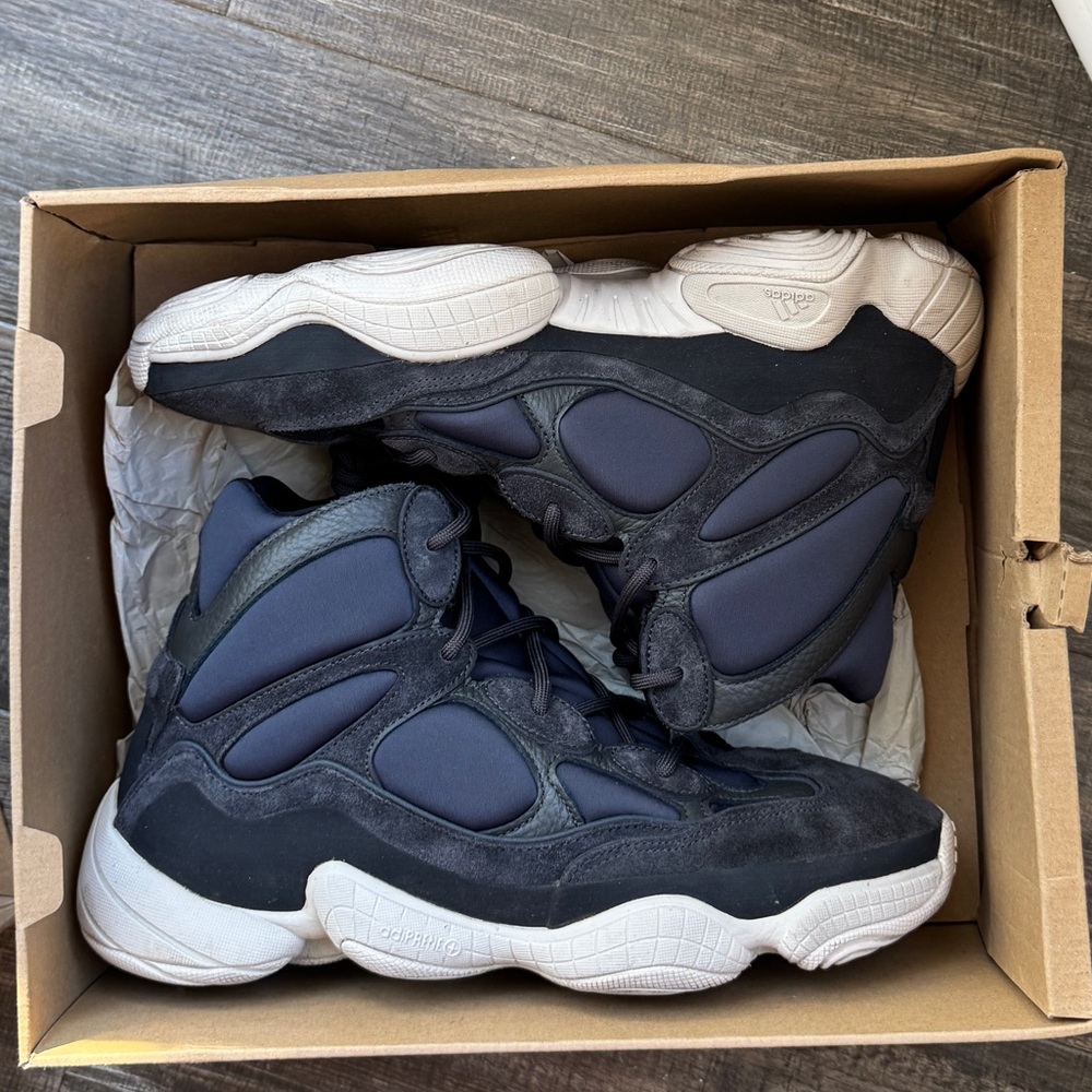 Yeezy Black and Navy Sneakers